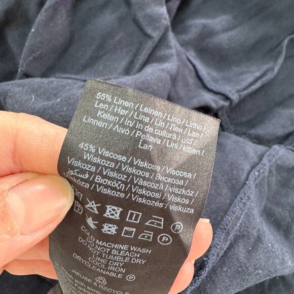 Vero Moda Dress Womens 12 Blue Tiered Helen Milo Mini Linen Blend - Picture 7 of 11